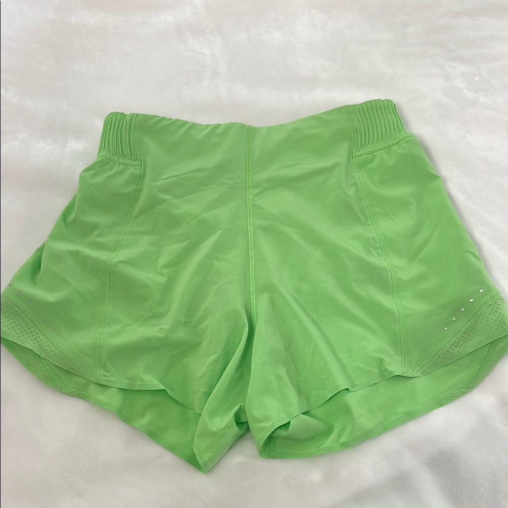 Green high Rise lululemon shorts 4”